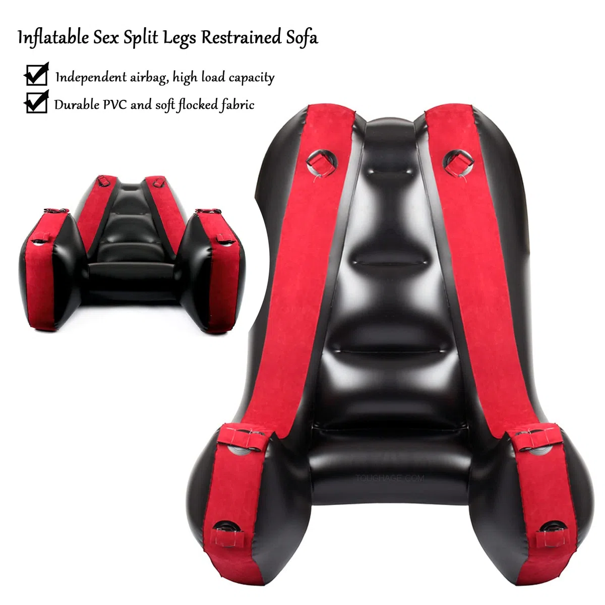 Divano per sesso BDSMLOVE Deluxe con pompa ad aria, cuscini e rampe erotici, cuscino per sesso, sedia per sesso, cuscino per sesso per coppie con manette, letto per sesso, morsetti per capezzoli