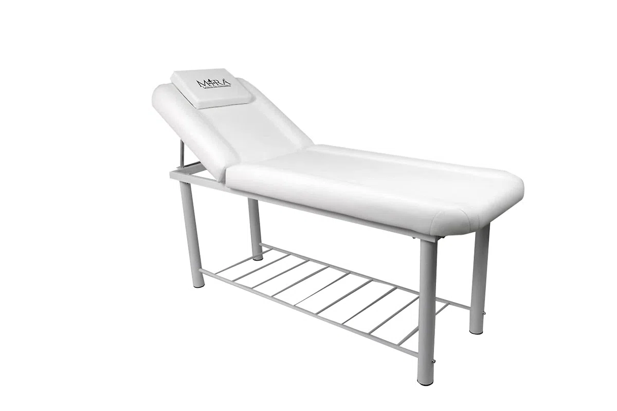 Mira Lettino fisso da massaggio per fisioterapia, estetica e studio medico, mod. ONDA, in acciaio, solido, bianco