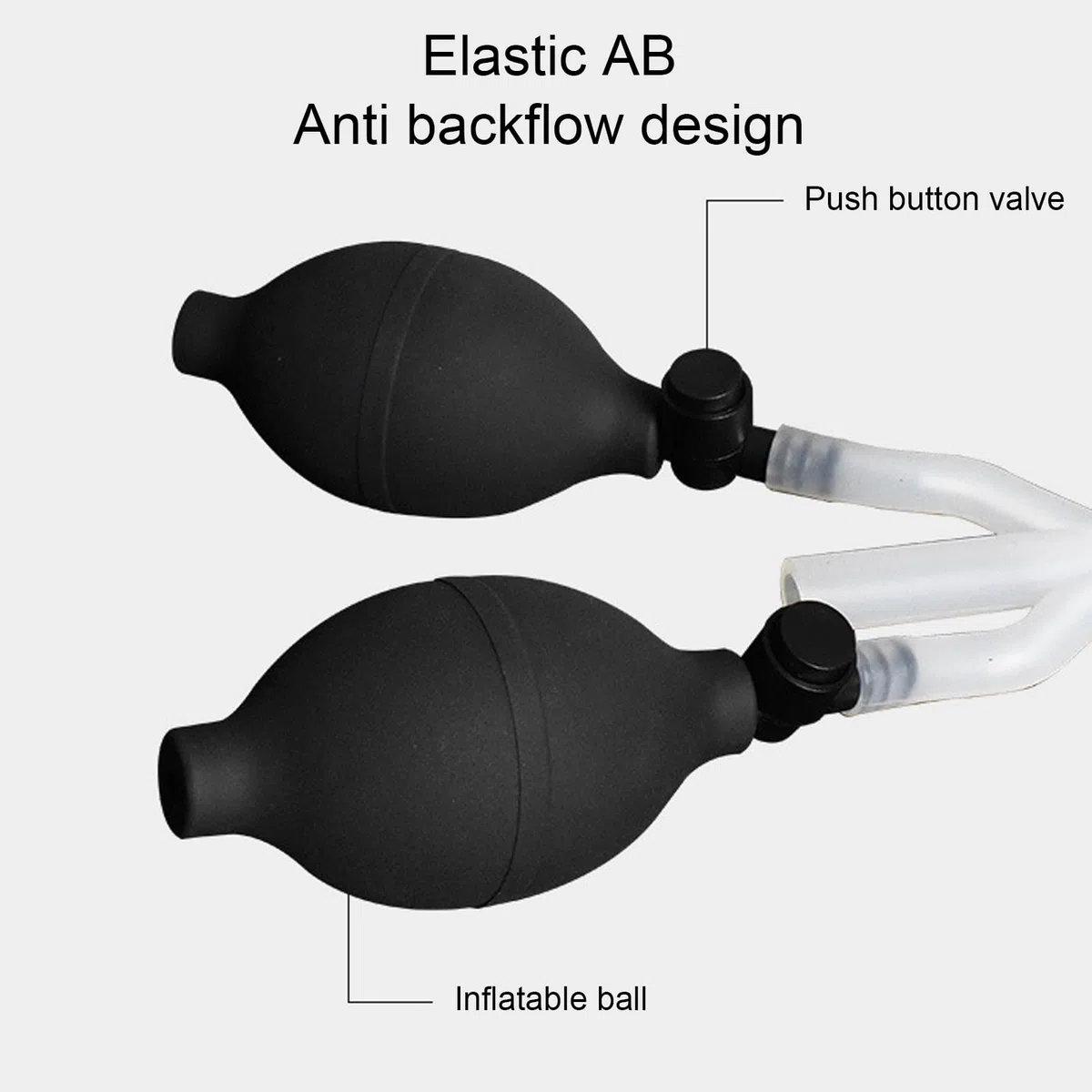Silicone Enema Douche Bulb Doppie Aperture Laterali Sistema di Lavaggio Elastico a Doppia Lampadina Gonfiabile per Assistenza Sanitaria