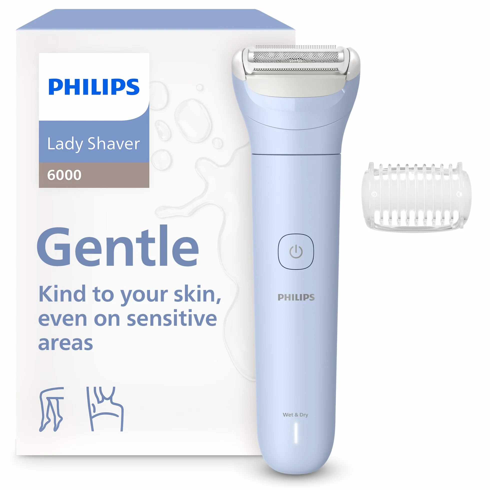 Philips Serie 6000 Rasoio senza filo Wet & Dry 3 lame corpo gambe 80 minuti BRL127/00
