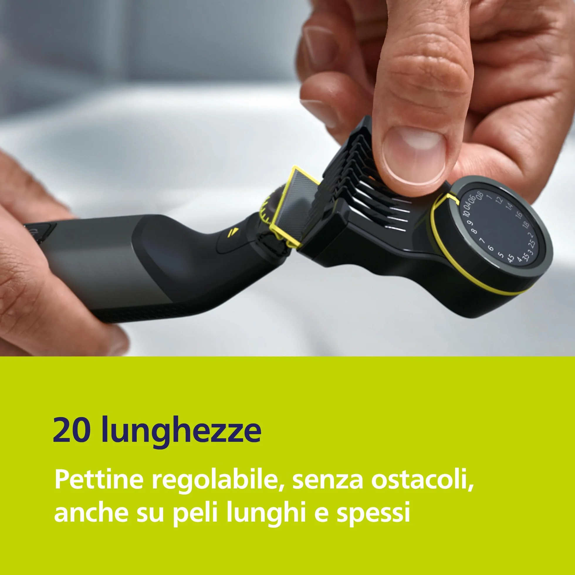 Philips OneBlade Pro 360 QP6552/30 Regolabarba elettrico viso corpo 2 lame 360 pettine custodia