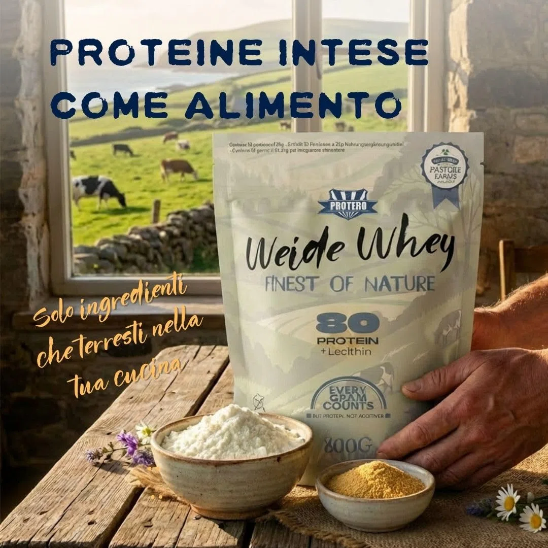Protero Weide Whey Protein 80 | Polvere proteica neutra in latte di salice da 2 kg | Proteine senza additivi artificiali, senza soia