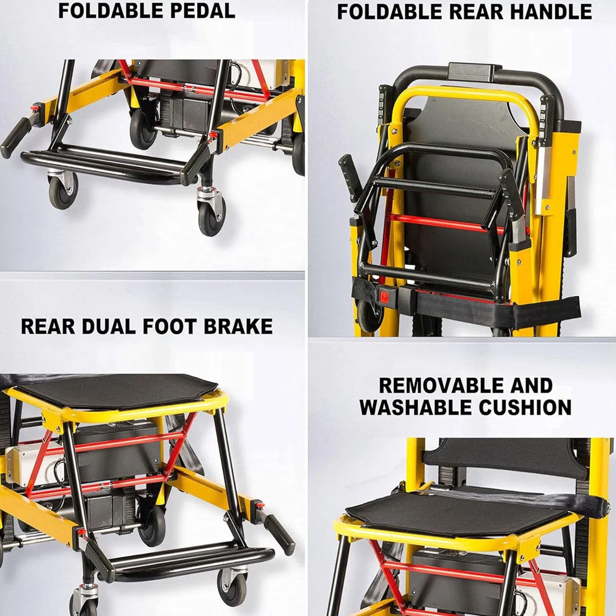 Montascale,Montascale Portatile,Telaio Che Può Salire E Scendere Per Le Scale,Carrello Elettrico Per Sedia A Rotelle Per Scale Da Arrampicata,Carrello Scalatore Elettrico black