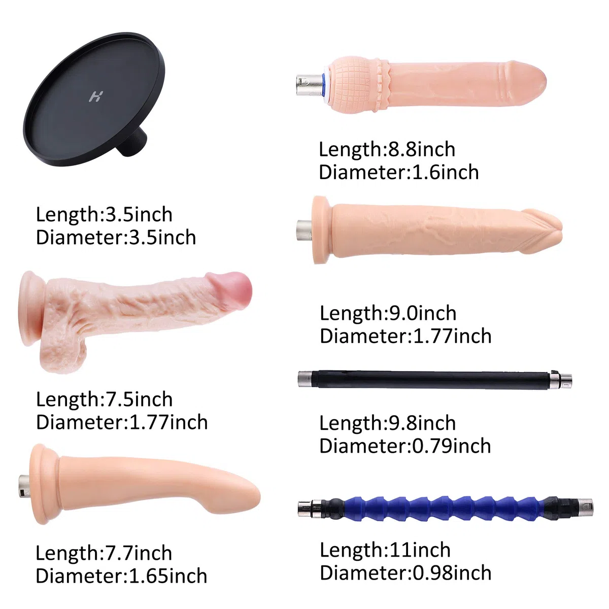 Dispositivo per macchina del sesso KlicLok per donne Macchina dell'amore a spinta automatica Dildo Adattatore per ventosa da 3,5 pollici con 3 connettori XLR Macchina a mani libere Realistico