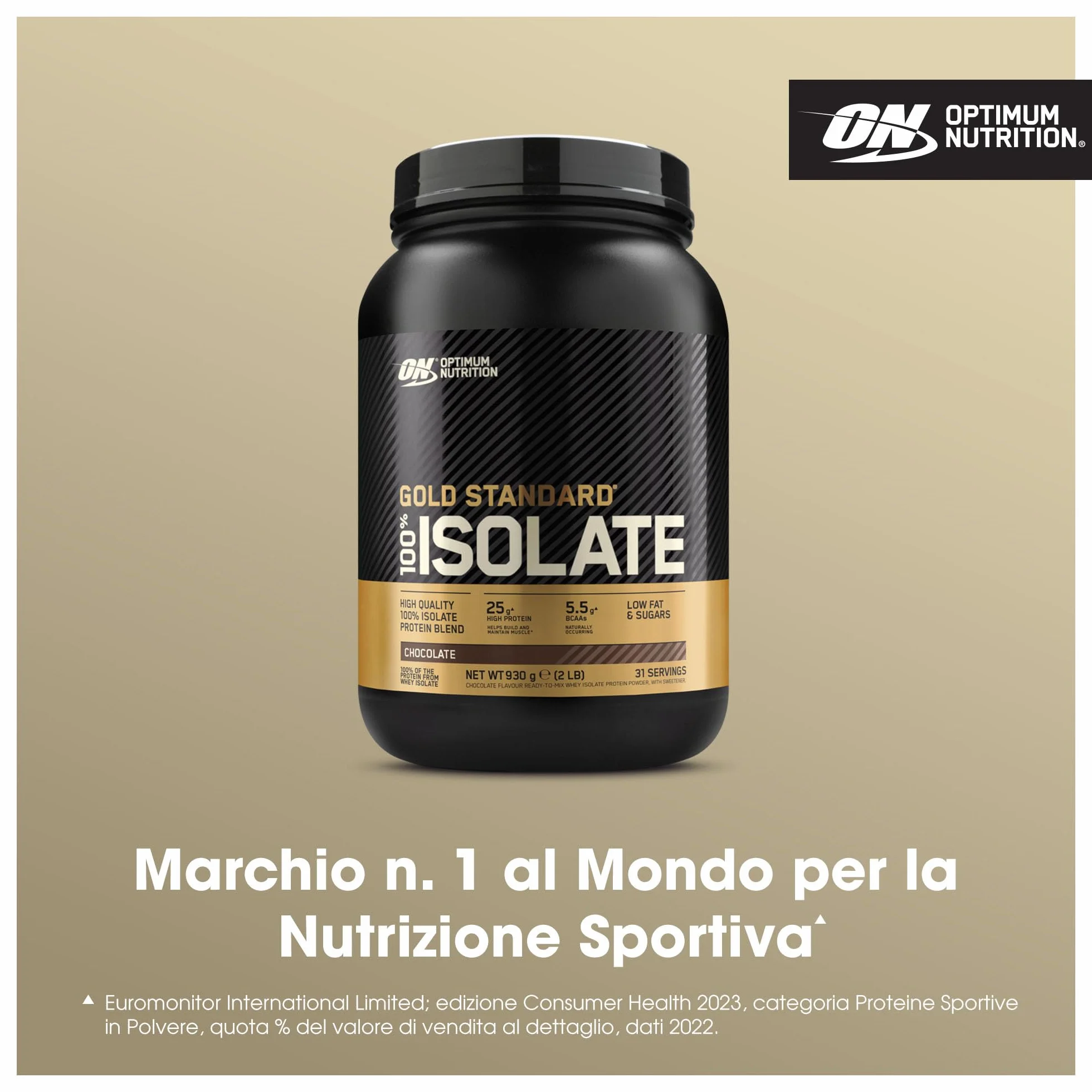 Optimum Nutrition Gold Standard 100% Whey Proteine Isolate Cioccolato 930g