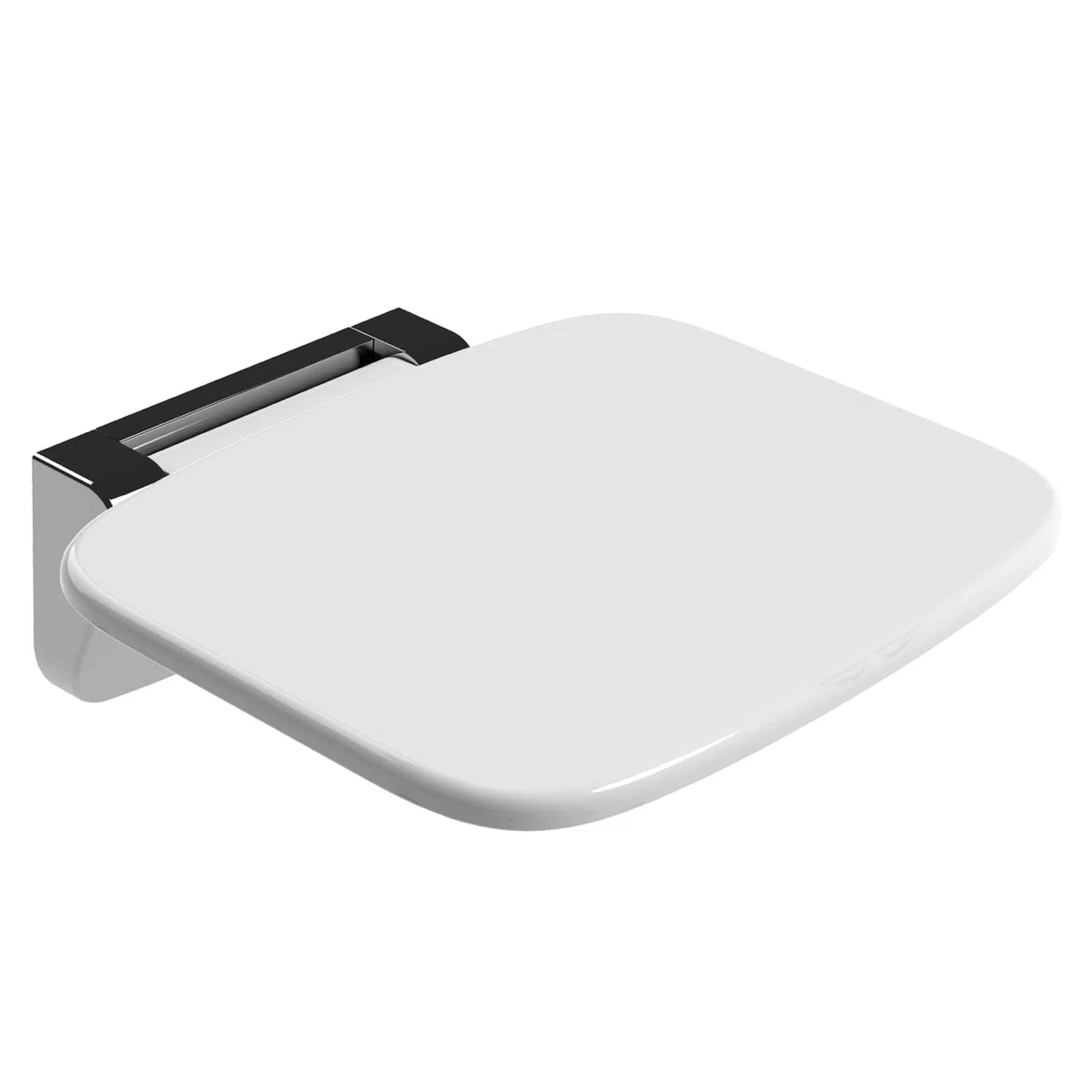 Sedia Doccia Sottile Ergonomica Pieghevole a Muro - 160kg Portata Max Antiscivolo, per Anziani e Disabili, Bianco
