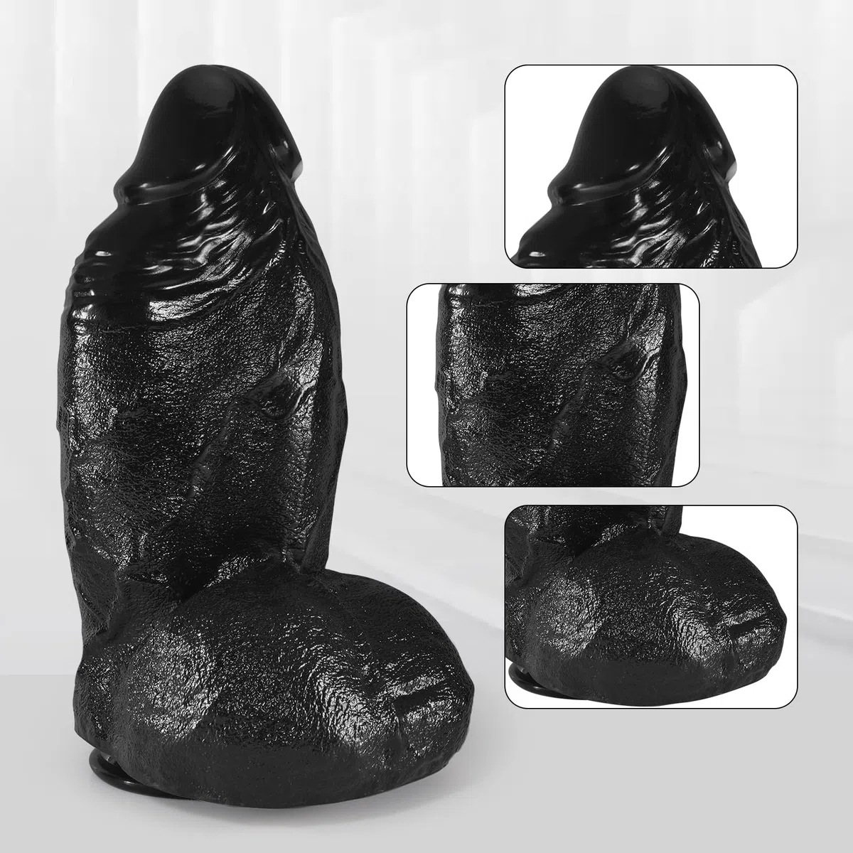 Dildo gigante extra largo da 12,7 cm di diametro, dildo nero realistico da 38 cm, pene in silicone extra large con ventosa, plug anale spesso, fallo anale largo, adatto a uomini e donne esperti