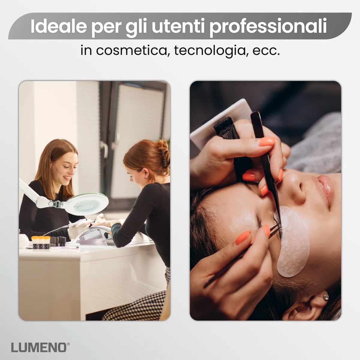 Lampada d'ingrandimento Lumeno Lambda M, dimmerabile con lente in vetro cristallino da 127 mm, ideale per saloni di bellezza, studi medici, hobbisti, ausili per la lettura, Verde 5 diottrie