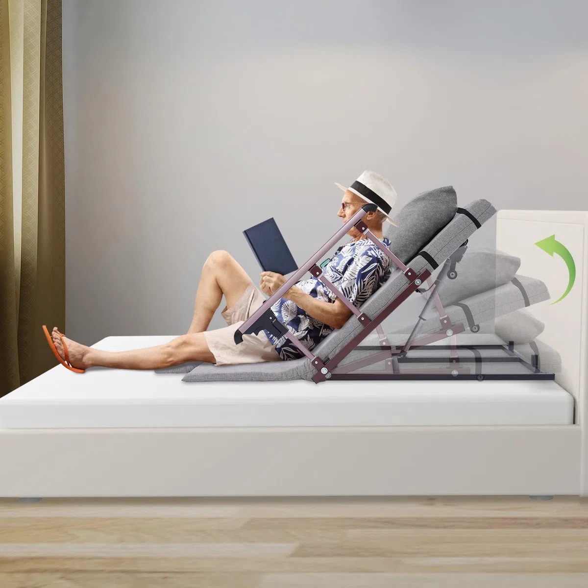 Schienale letto elettrico, schienale letto sollevabile regolabile per anziani, disabili, capacità di carico fino a 159 kg