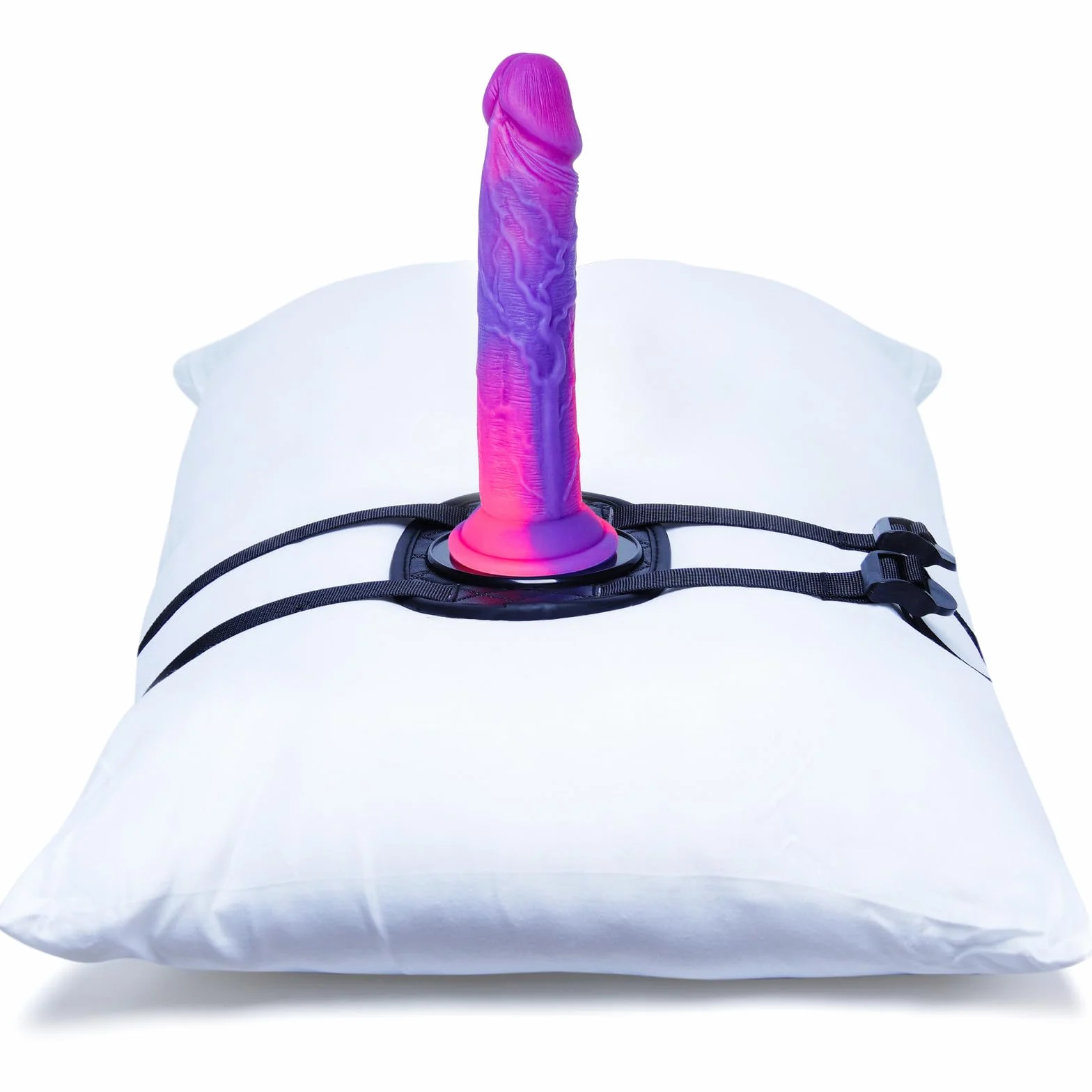 Supporto con base di aspirazione per dildo, cintura regolabile in pelle per sedia e mobili