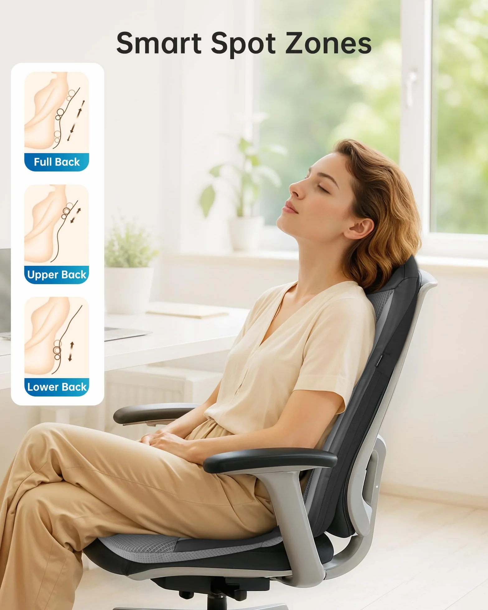 COMFIER Sedile Massaggiante, Shiatsu Coprisedile Cuscino Massaggiante Schiena, Sedile Massaggiante Schiena e Collo con Funzione Riscaldante, Relax per Tutta la Schiena, Adatto per l'Ufficio, Regalo