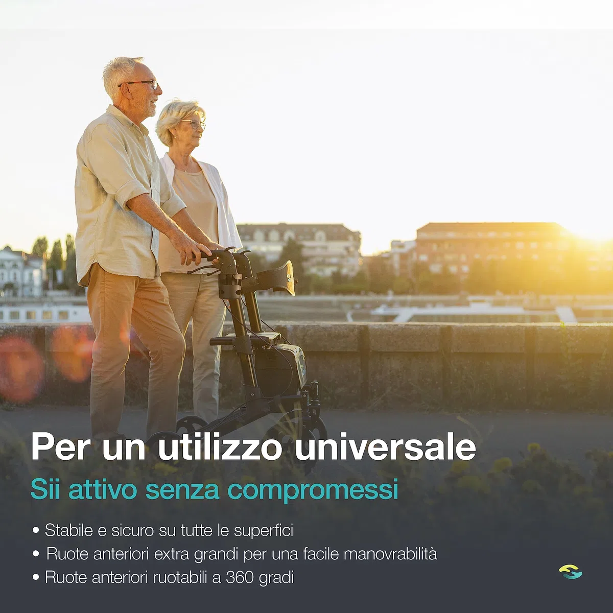 HELAVO Deambulatore per Anziani Superiore - Rollator Alluminio Regolabile Individualmente - Perfetto per la Casa e l'Esterno