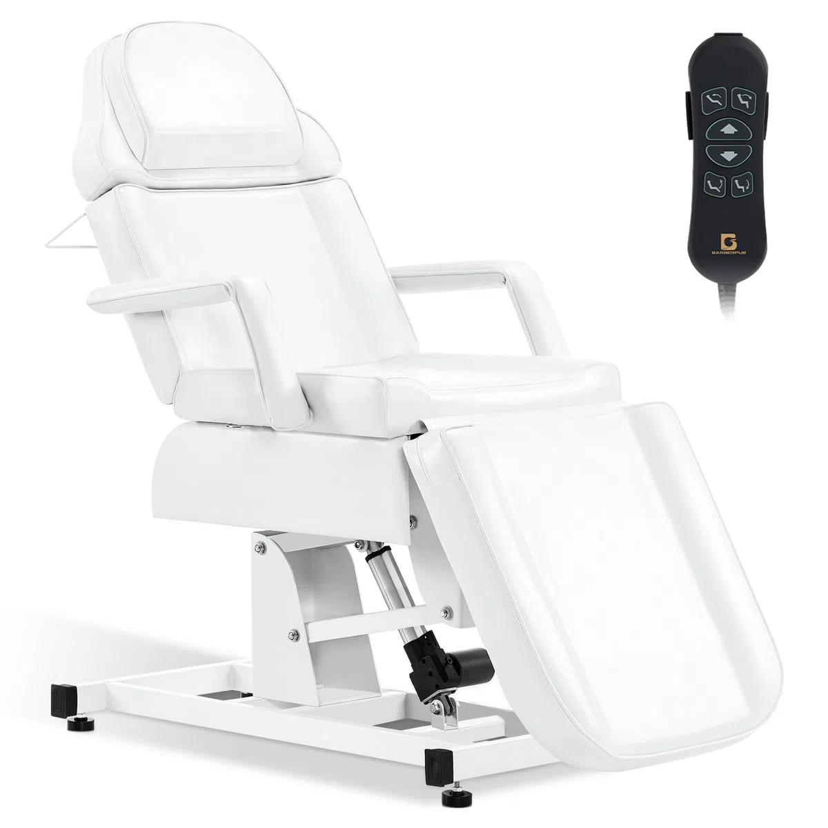 Barberpub cosmetico elettrico, lettino da massaggio, pieghevole e regolabile in altezza, con 3 motori, tavolo da massaggio per SPA Salon 0751 (bianco)
