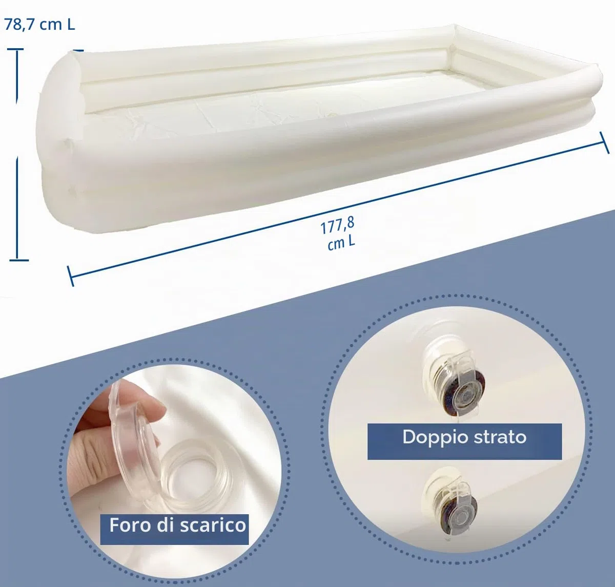 HWIN Kit doccia gonfiabile vasca da bagno, sistema doccia per adulti per lavabo per bagno, con sistema di assistenza per anziani disabili costretti a letto con pompa ad aria 345677