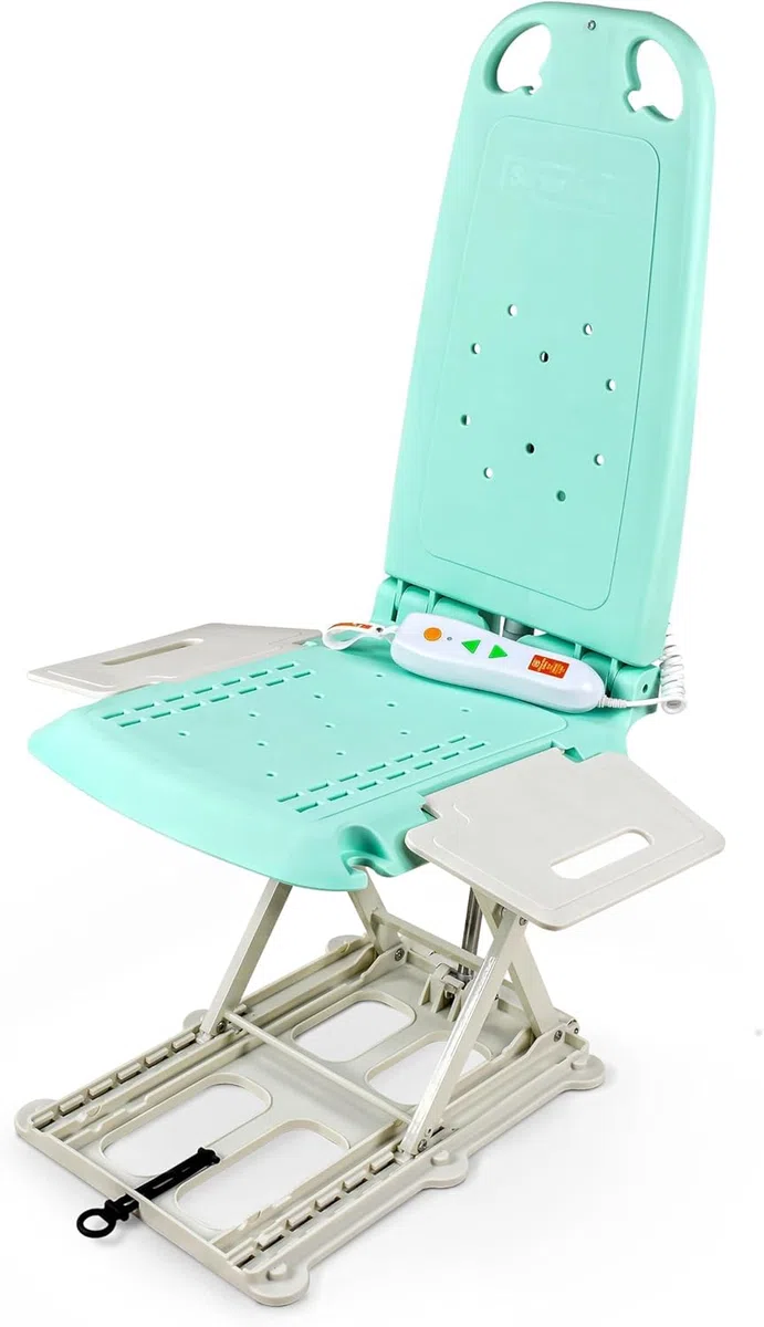 SuperHandy GoRise LT Sollevatore Portatile per Pavimento e Bagno - Leggero, Pieghevole, Capacità 150 Kg, Impermeabile, Sedile Ergonomico con Pannelli Rimovibili, 8,6 Kg [Brevetto in Corso]