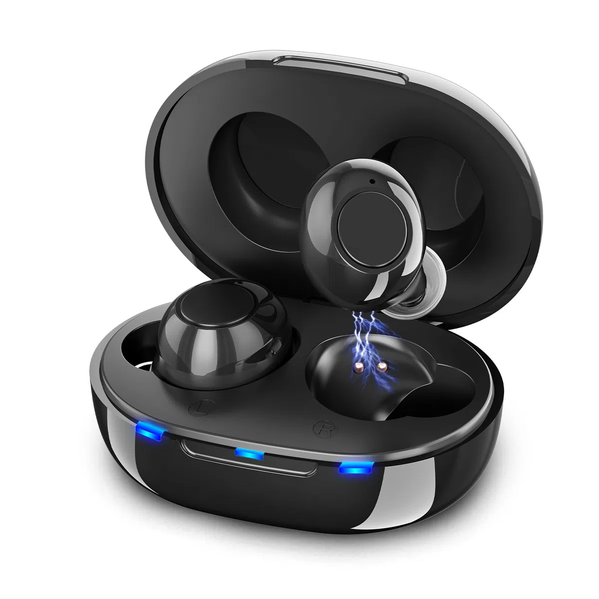 JINGHAO Amplificatore Suono Ricaricabile Amplificatore Suono Invisibile Con Portatile Cassa Di Ricarica Confezione da 2