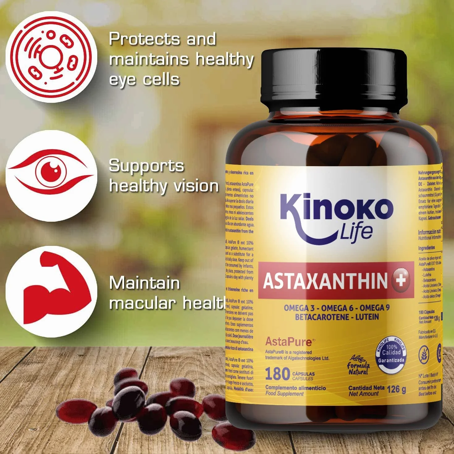 Astaxantina Plus 4mg 180 Capsule Sofgels con Luteina Omega 369 Beta-carotene AstaPure Antiossidante Naturale