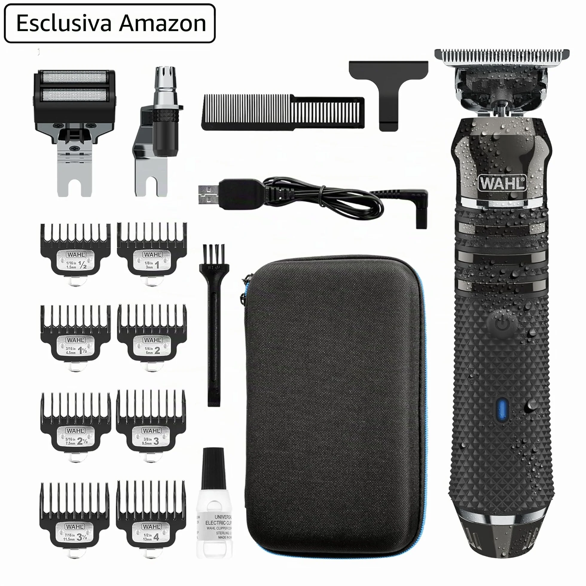 Wahl Pro Series Trimmer lama a taglio ravvicinato ioni di litio regolabarba lavabile kit testine intercambiabili a batteria