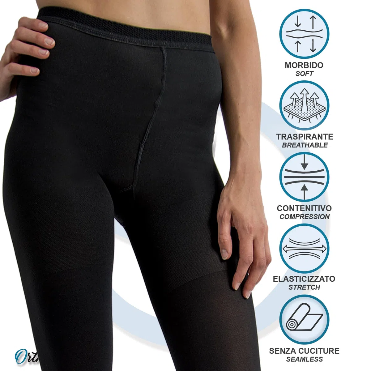 Beman 409C - Collant Medicali K1 Classe 1, Compressione Graduata 15-21 mmHg, Punta Chiusa Unisex, Tallone Rinforzato e Cuciture Piatte, Elastici Resistenti