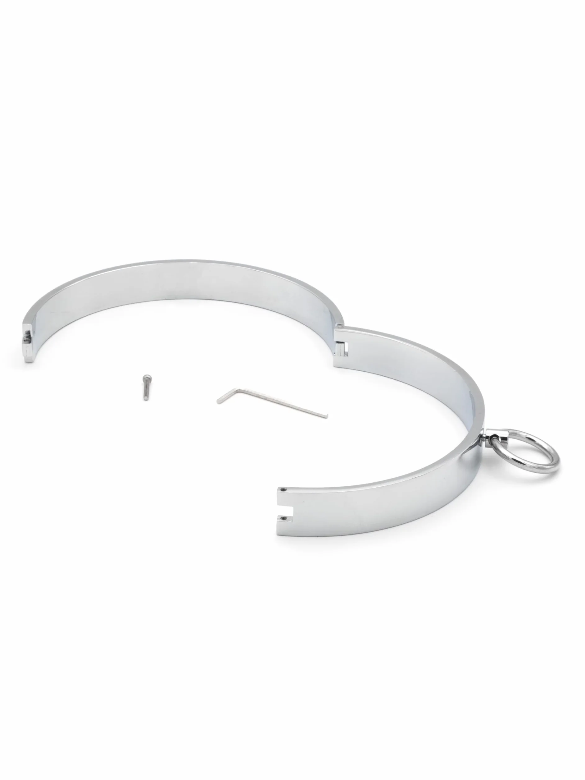 BONDAGERIE® Collare schiava donna uomo metallo anello due grandezze