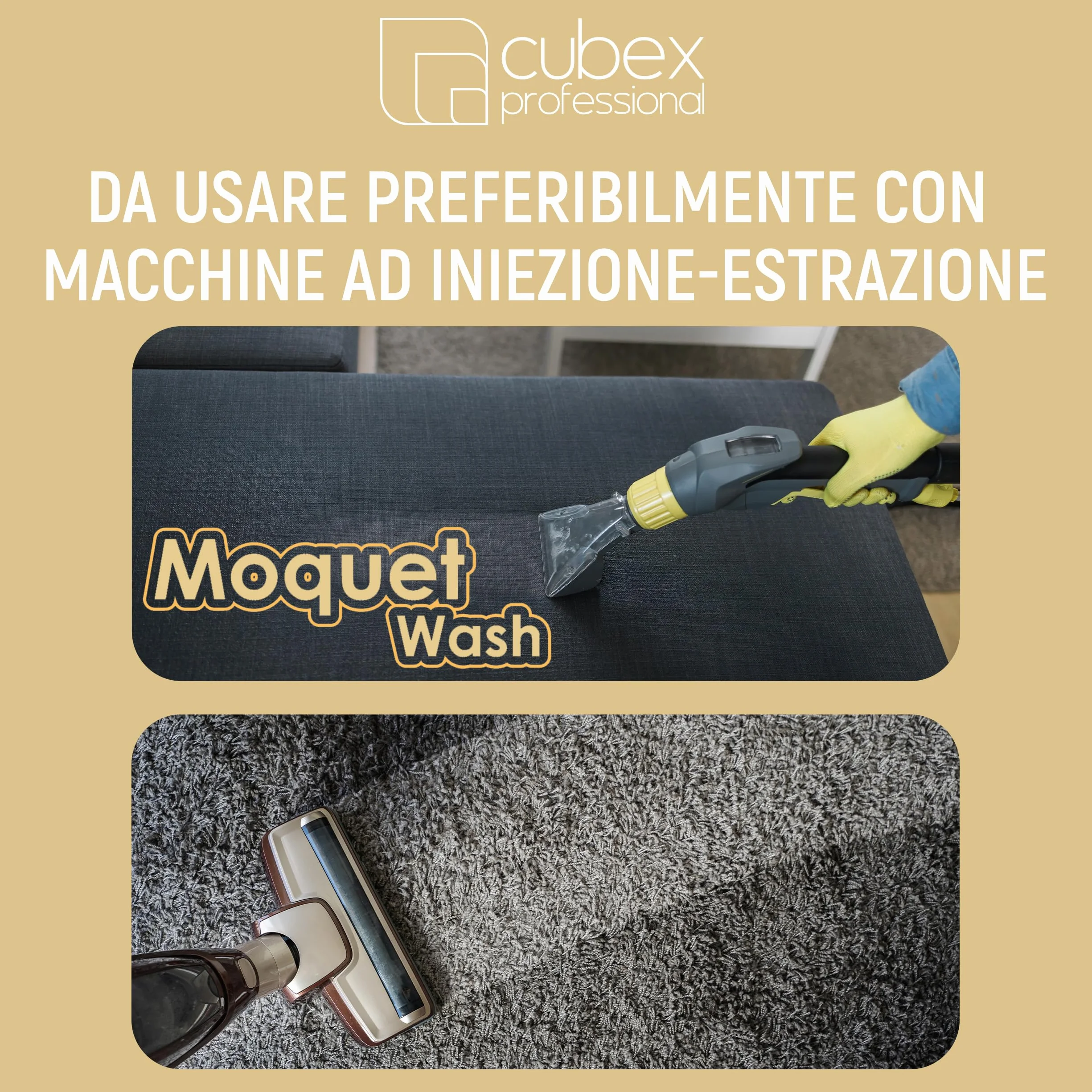 Cubex Professional Moquet Wash 5 LT Detergente Per Moquette Tessuti Tappezzerie