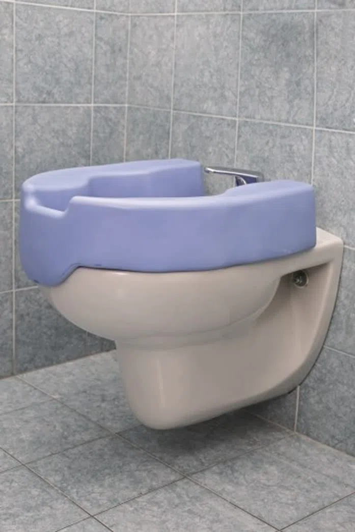 Rialzo Wc e Bidet - Idrorepellente e Lavabile - Perfetto per Persone Anziane e Disabili - Colore Blu - 33x46x10 cm