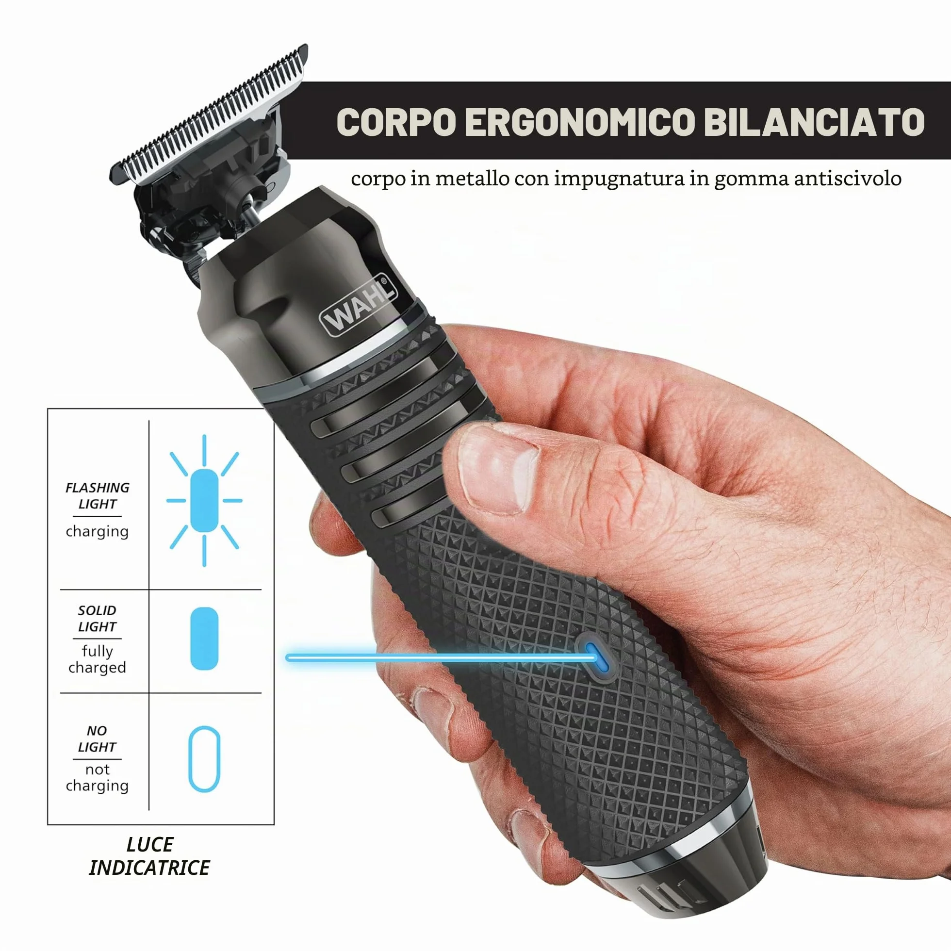 Wahl Pro Series Trimmer lama a taglio ravvicinato ioni di litio regolabarba lavabile kit testine intercambiabili a batteria