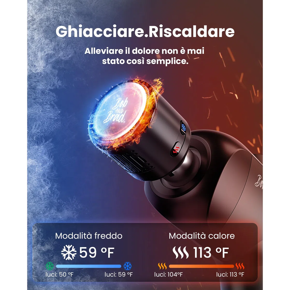 Bob and Brad X6 Pro Max Pistola Massaggio Muscolare con Testa Massaggiante Metallo e Caldo Freddo, Pistola Massaggiante, Elettrico Massaggiatore per Massaggio del Corpo Spalla Schiena