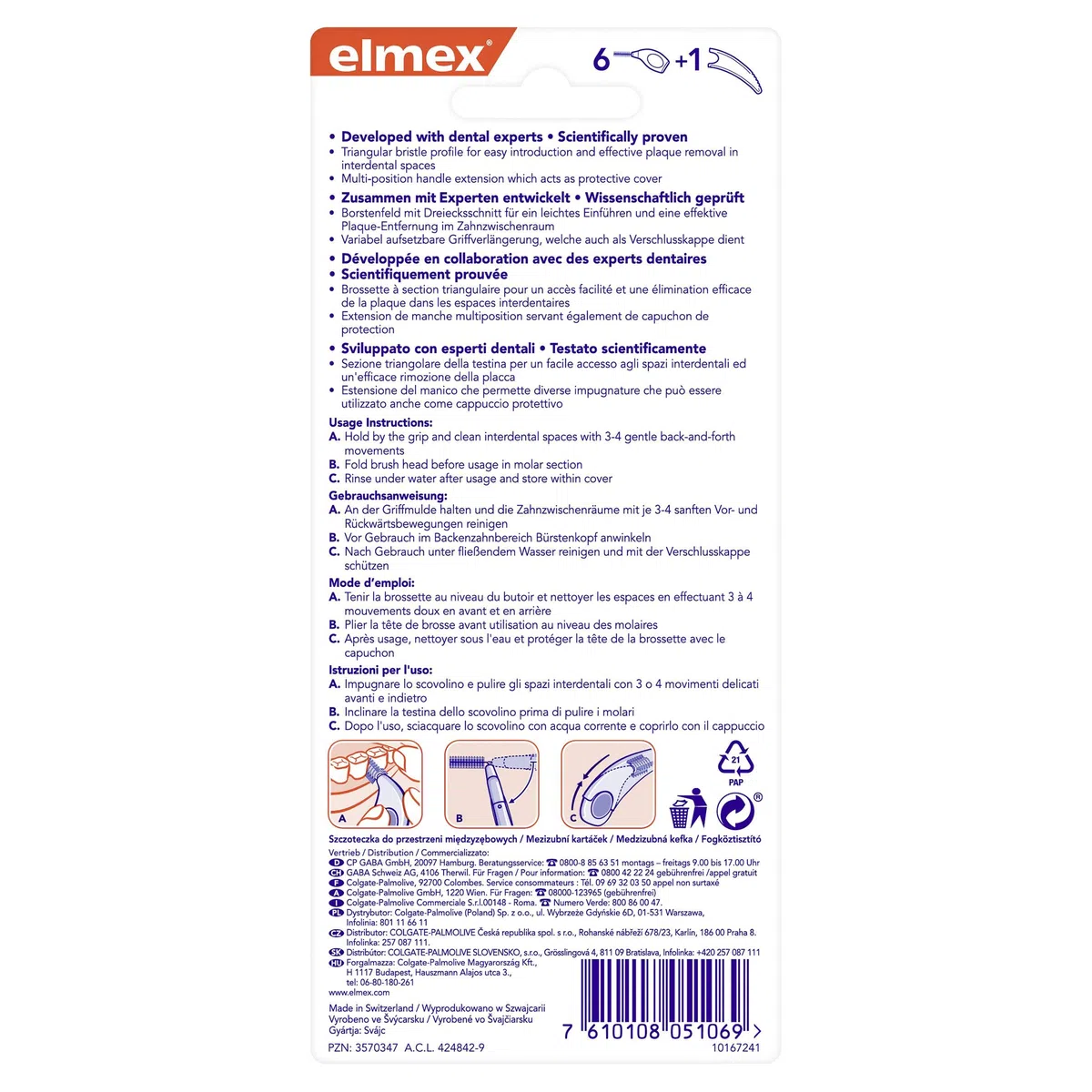 elmex Spazzole interdentali 2 mm, 6 pezzi