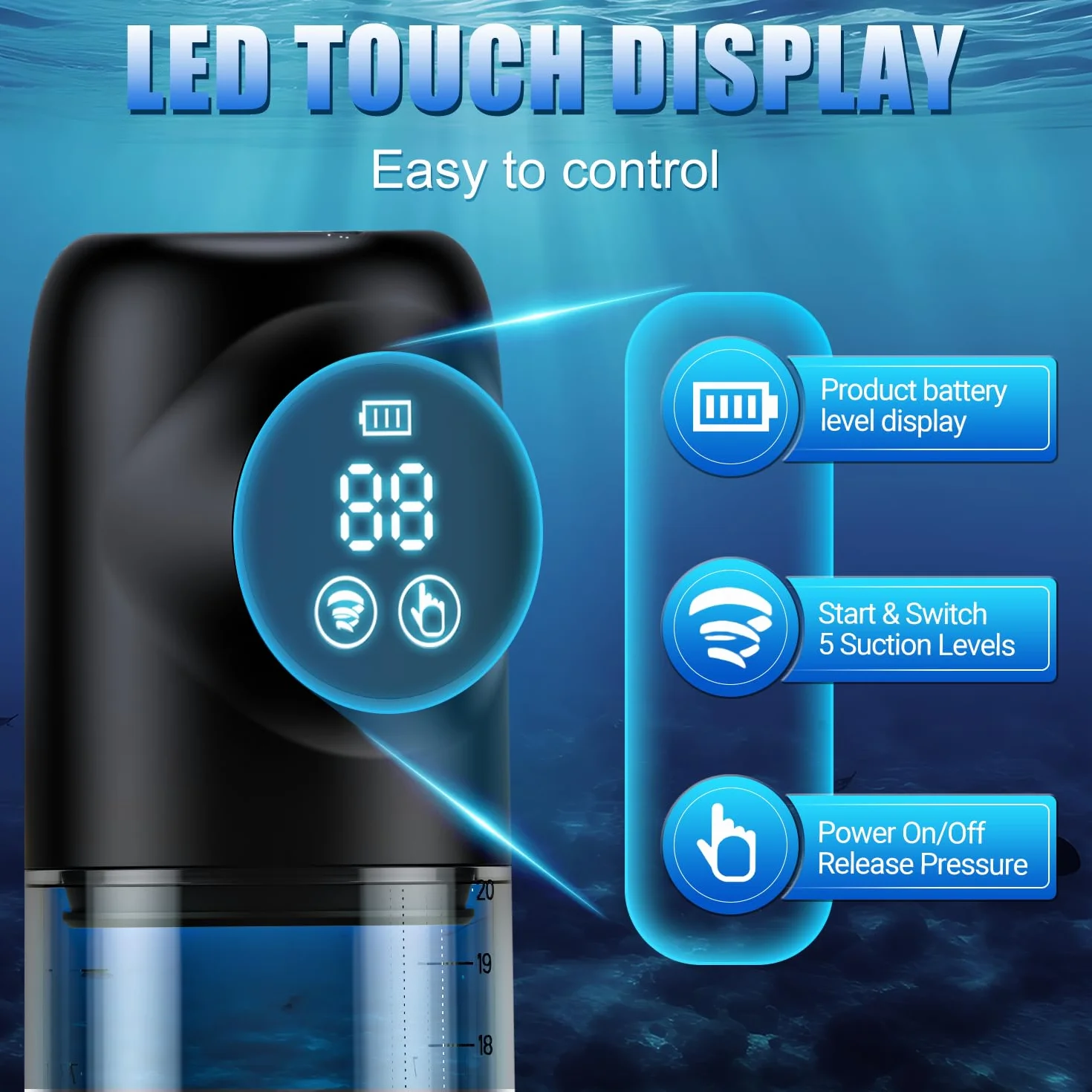 Masturbatore Uomo Pompa Pene Pump APP - Sex Toy Elettrica per Allungamento Pene Maschile