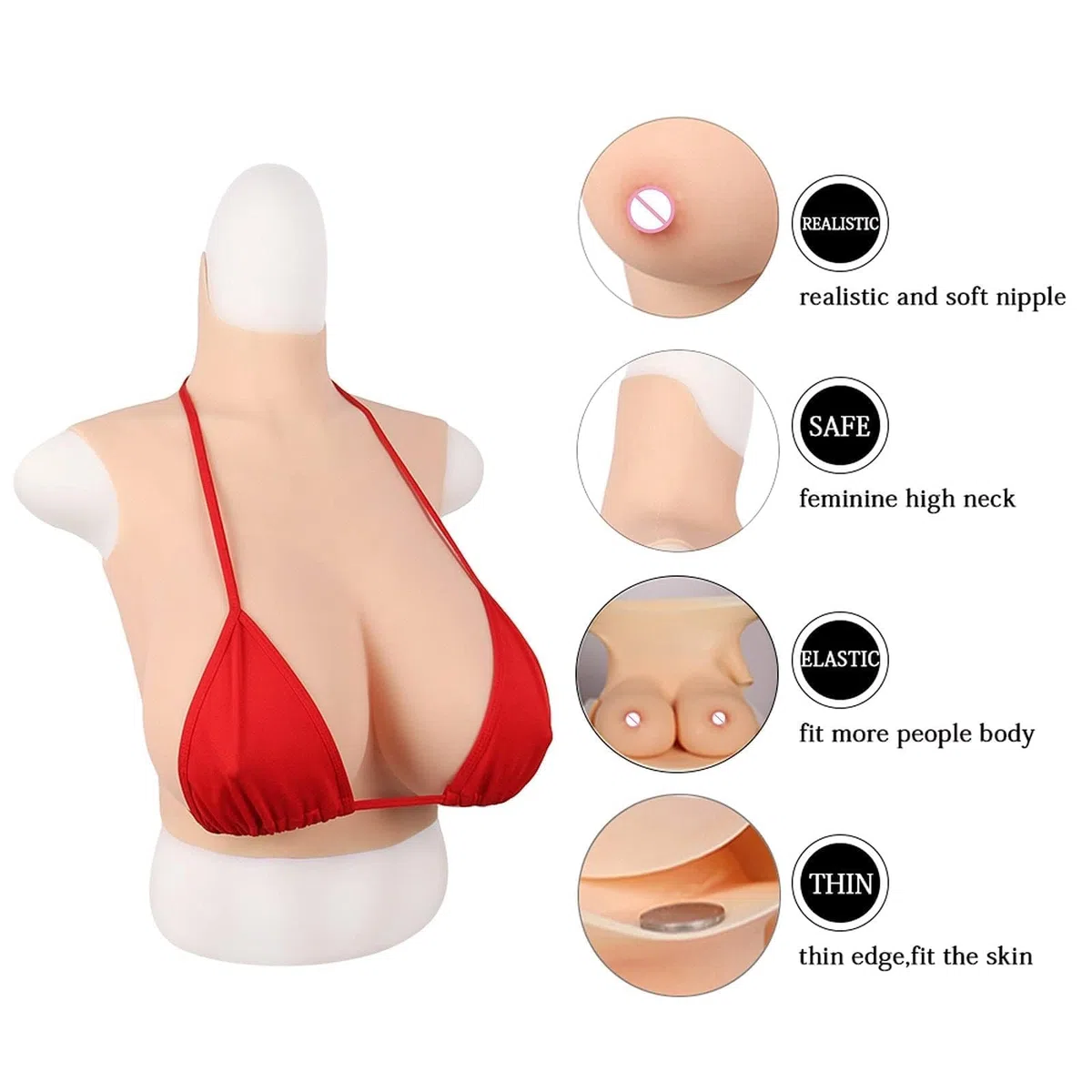 Seno in Silicone, Forme di Seno in Silicone Realistico Seni Finti Seno Artificiale Tette False Pelle Realistica B-I Cup, Protesi Del Seno Artificiale per Crossdresser Transgender Mastectomia