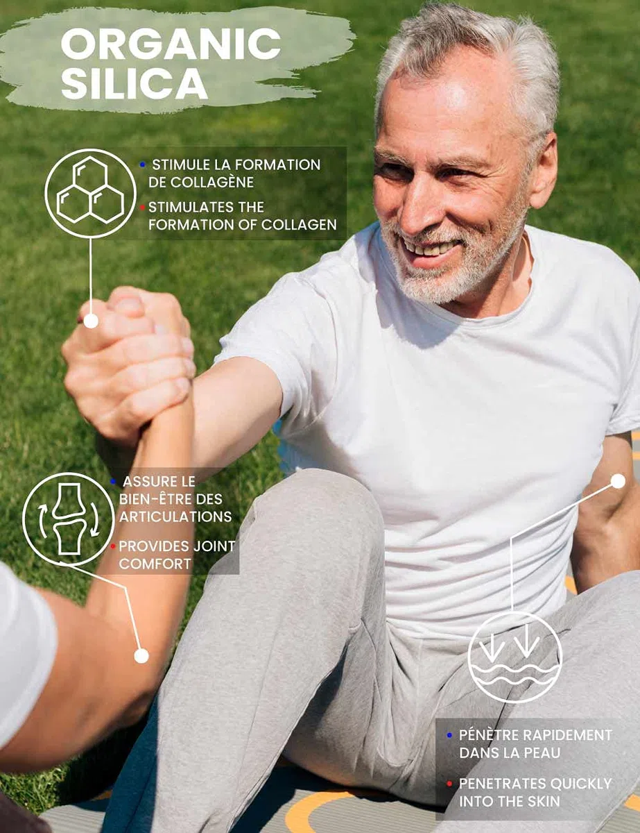 Silicium G5 Gel. celle di silicio con la vitamina E stimola la produzione di collagene. Gel corpo per dolori articolari, muscolari e delle ossa, anche rigenera e rassoda la pelle. 500 Ml.