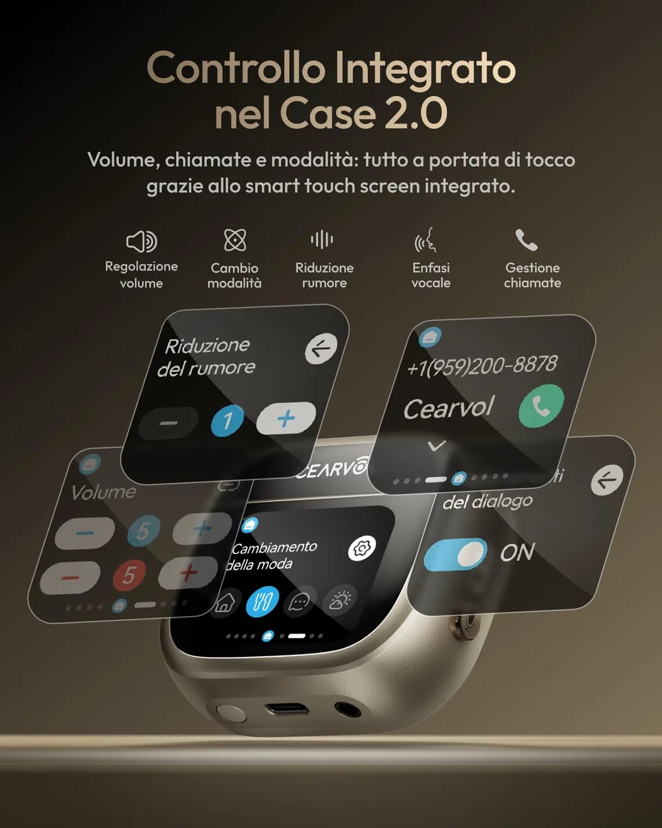 Wave Amplificatore del Suono Smart con Custodia Touchscreen, NeuroFlow AI 2.0, Connessione Bluetooth Doppio Dispositivo, Trasmettitore TV AUX-IN, Audio Nitido per Adulti (Galassia)