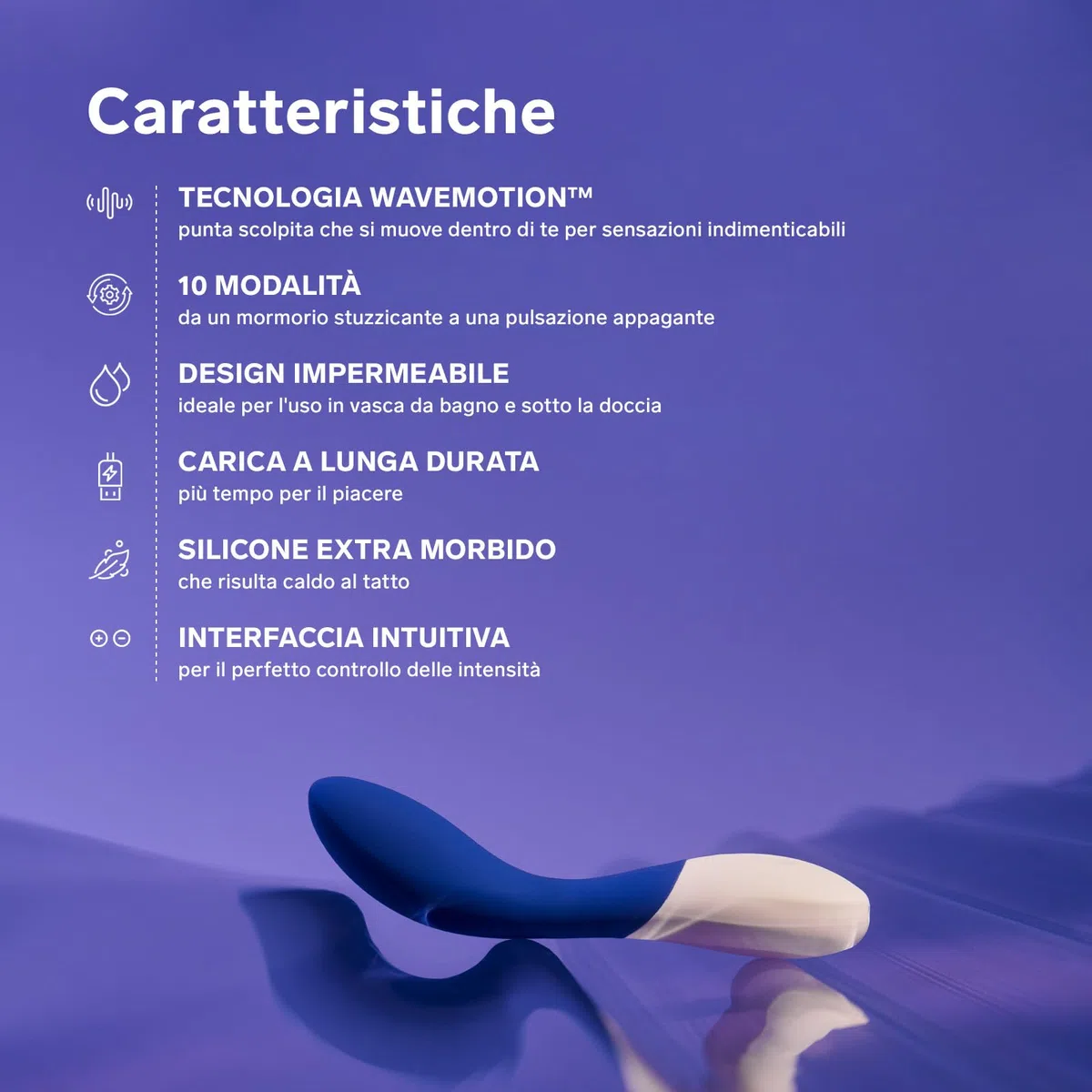 LELO MONA Wave Vibratore per Donna con Tecnologia WaveMotion e 12 Modalità di Vibrazione, Vibratori, Vibratori Donna con Movimento Wave, Nero (Black)