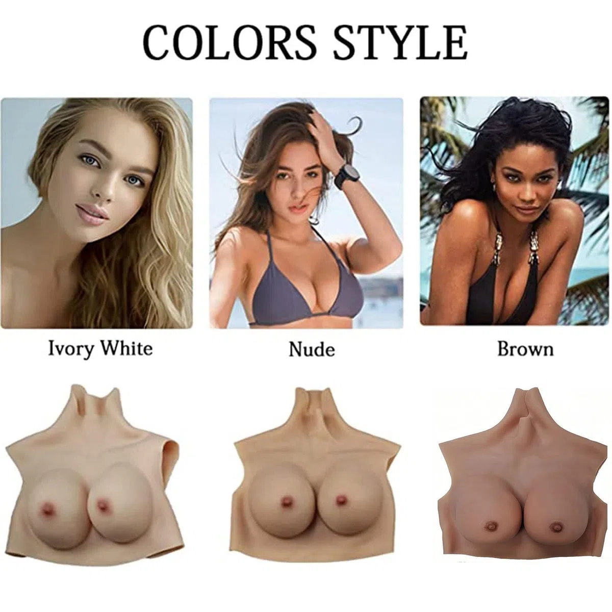 Seno in Silicone, Forme di Seno in Silicone Realistico Seni Finti Seno Artificiale Tette False Pelle Realistica B-I Cup, Protesi Del Seno Artificiale per Crossdresser Transgender Mastectomia