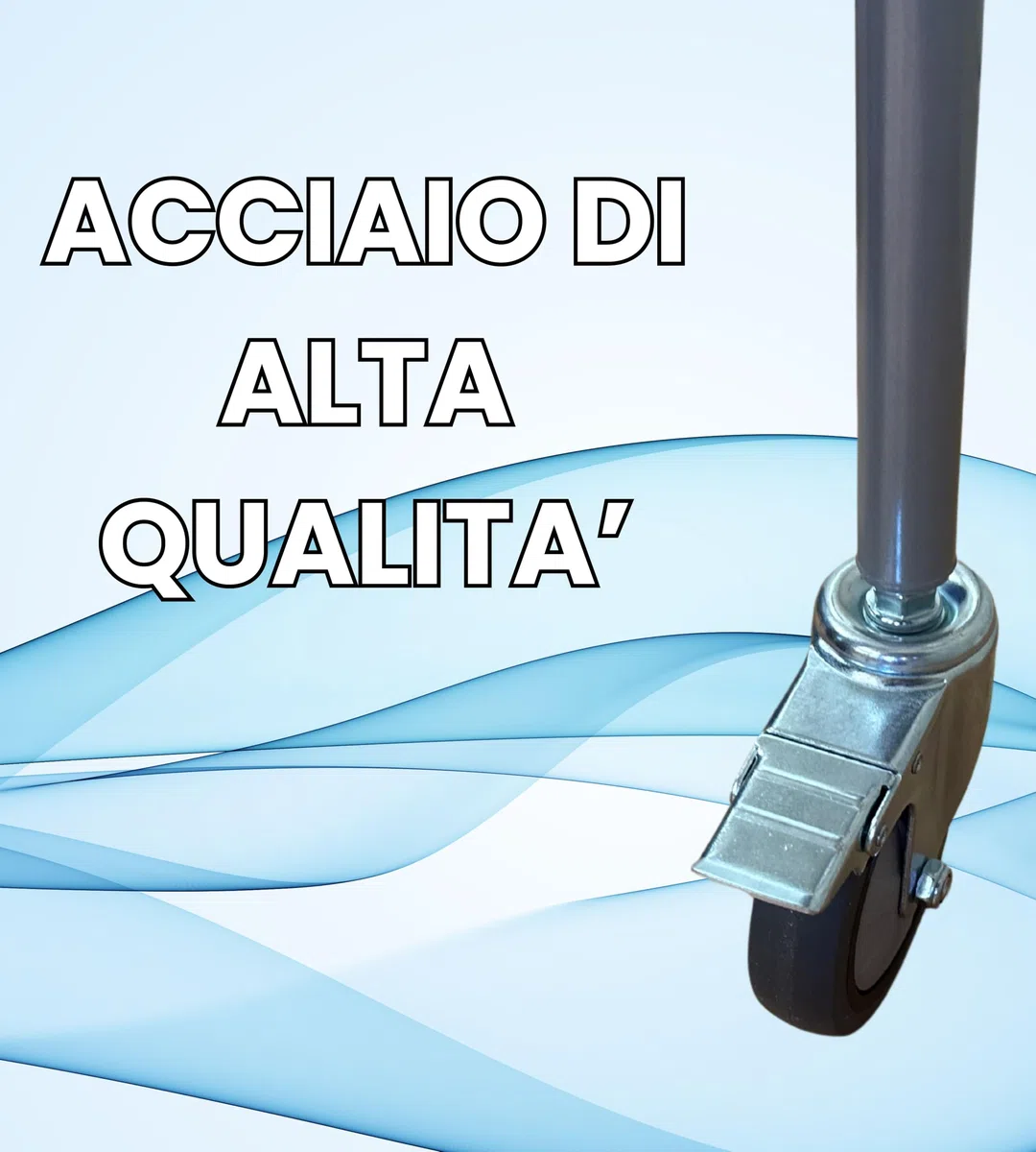 App Life Deambulatore Ascellare per Anziani, Smontabile in acciaio, Supporti Imbottiti Regolabili, 4 Ruote per Stabilità e Comfort, Ideale per chi Necessita di un Sostegno Sicuro nella Deambulazione