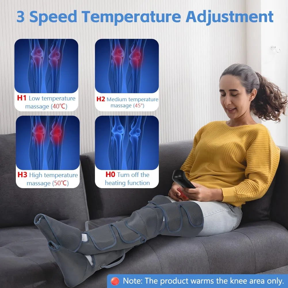 Aolso Massaggiatore per gambe, massaggiatore per ginocchia con calore, massaggiatore per polpacci con compressione dell'aria, stivali da massaggio per dolori e circolazione sanguigna, 3 modalità e 5