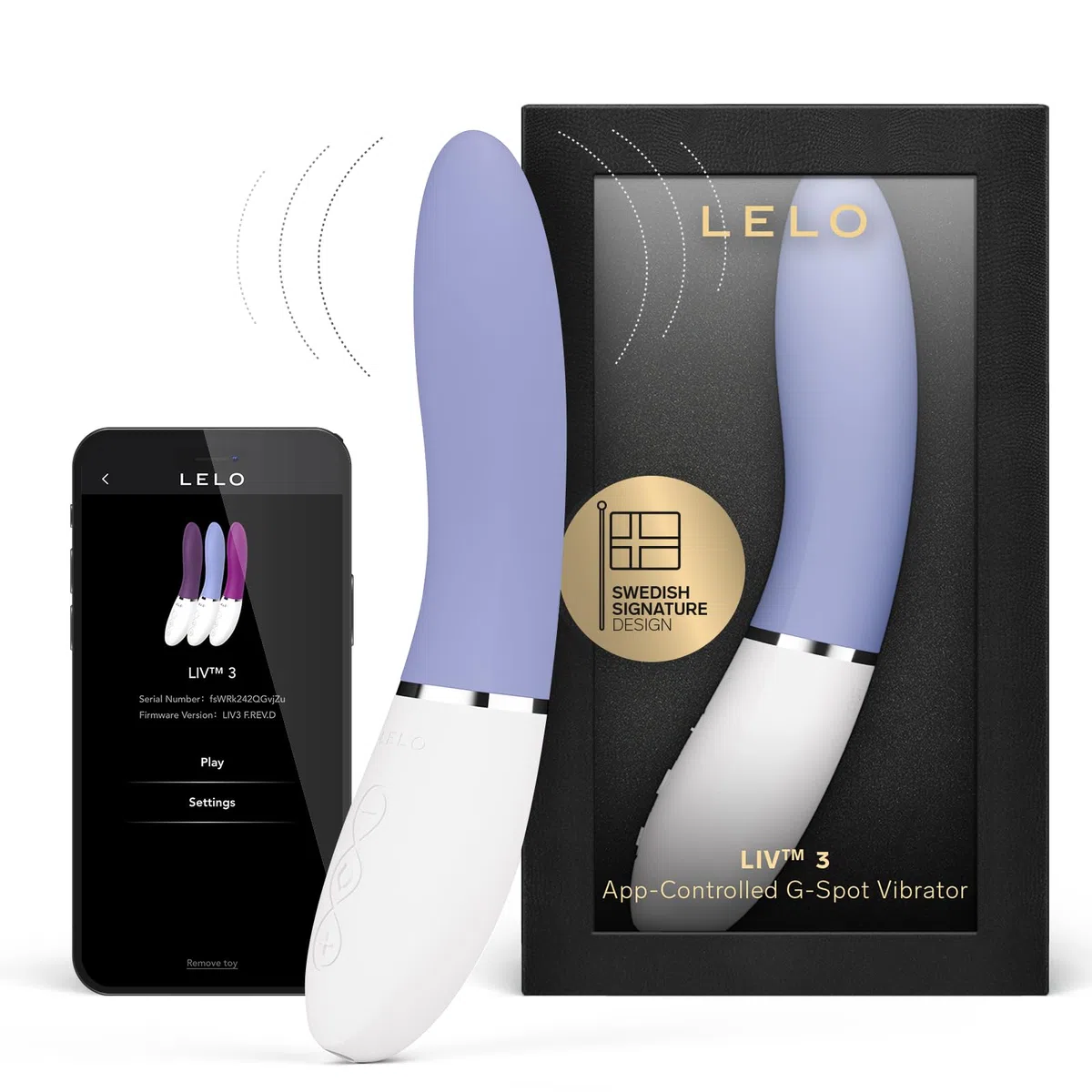 LELO LIV 3 Vibratore per il Punto G Controllato da App per Donne con 8 Modalità di Piacere e una Forma Curva, Powder Blue