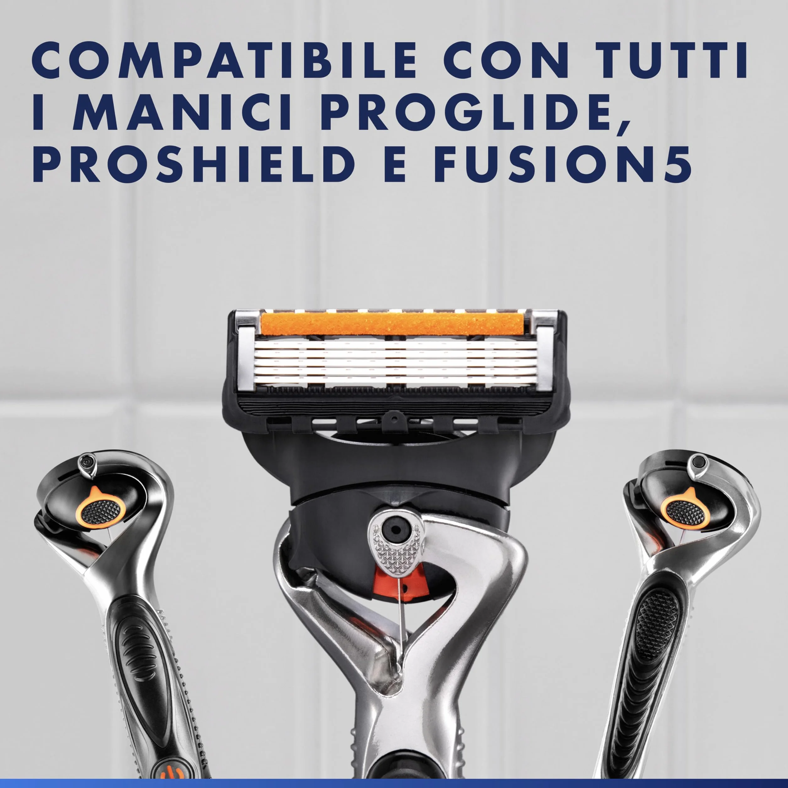 Gillette Proglide 12 Lametta Ricambio Rasoio Barba Manuale Doppia Lubrificazione EverGlide
