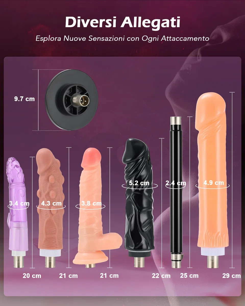 SENSUA Macchina per Sesso Automatica con 5 Dildo Barra di Estensione e Ventosa per Uomini e Donne Giocattoli Erotiici per Adulti Macchina dell'Amore per Massaggio Anale Vaginale Masturbazione