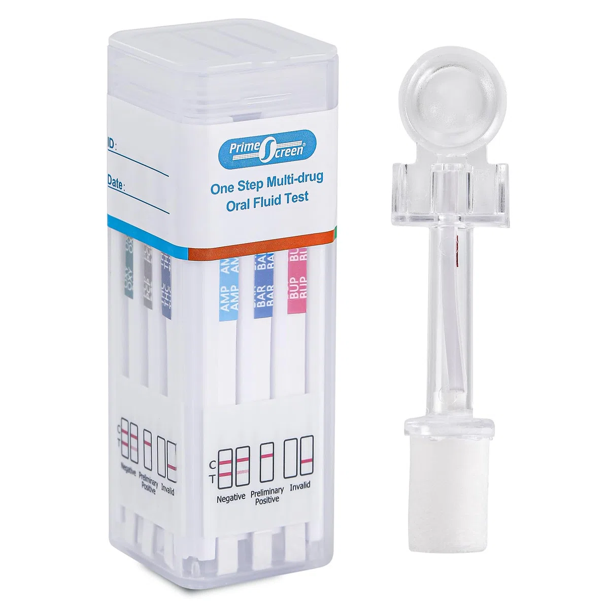 Prime Screen Test antidroga della saliva Kit di test rapidi antidroga a 12 pannelli per cannabis, cocaina, oppiacei, metadone, anfetamine, ecstasy e tutte le droghe