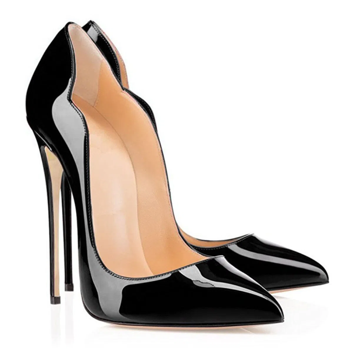 4.72IN/12CM Scarpe da Sera A Punta Scarpe da Sera A Stiletto Slip on Stiletto Classico Vestito da Festa Plus Size Tacchi Alti