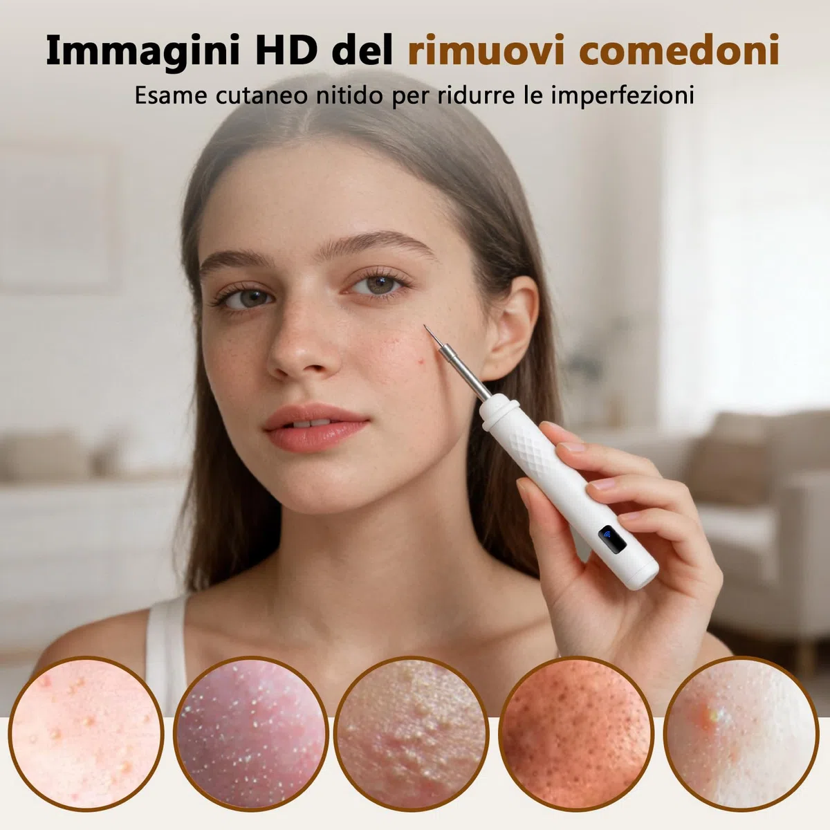 Pulizia Orecchie - Schermo da 3.97", Nessun Download di App Necessario | Rimozione Cera/Spillo Puntini, Aiuto Cura Orale | Montaggio Magnetico, Custodia Ricaricabile | Per Famiglia & Viaggi