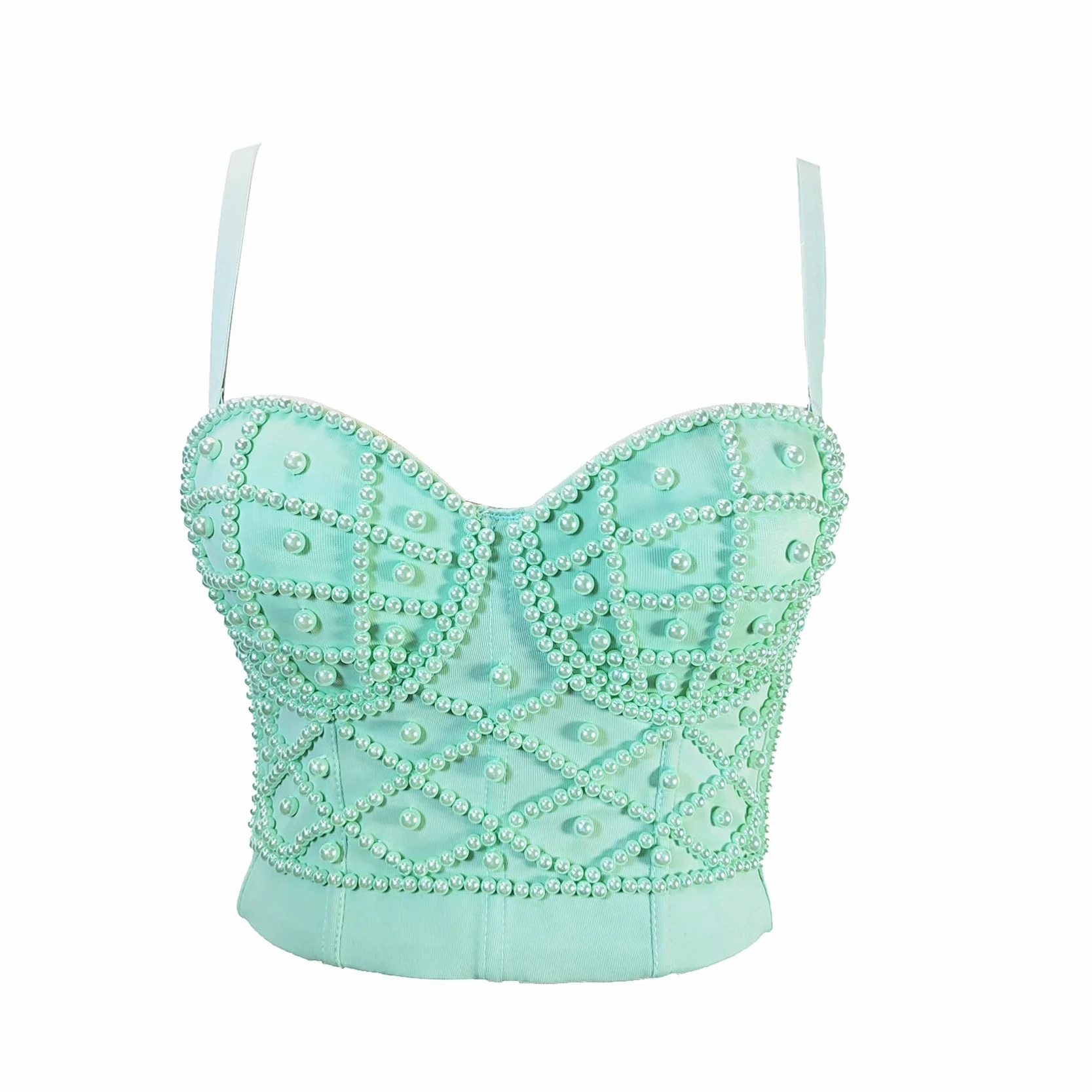 Reggiseno corsetto push-up punk gotico con strass diamante clubwear party