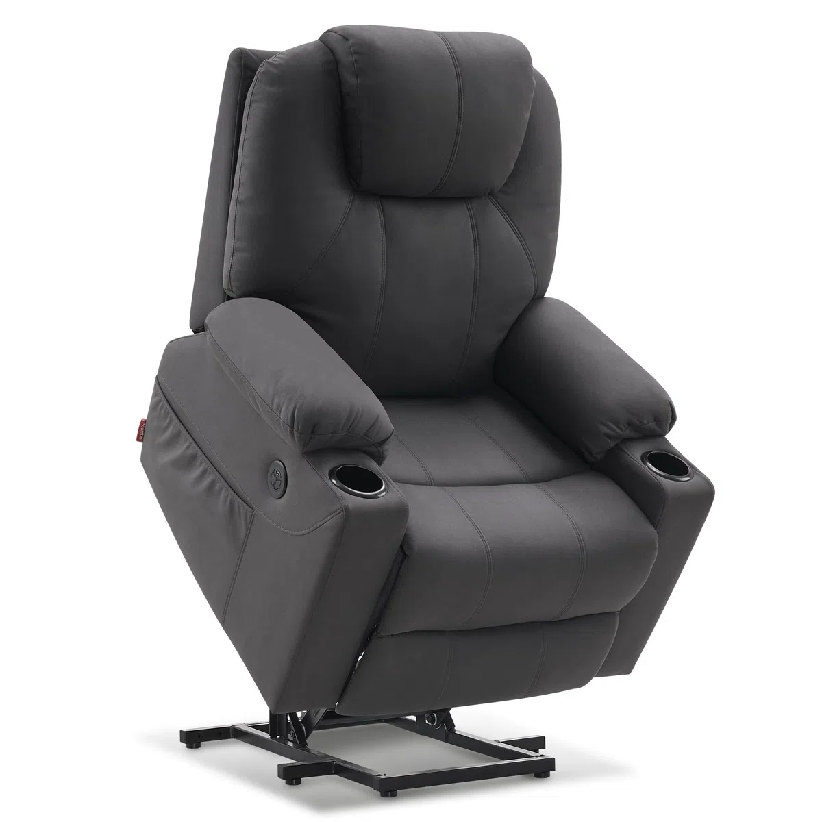 M MCombo Poltrona per TV con supporto per alzarsi, elettrica, poltrona relax con funzione sdraiata fino a 140°, poltrona massaggiante con funzione di calore, pulsante e telecomando regolabile, con