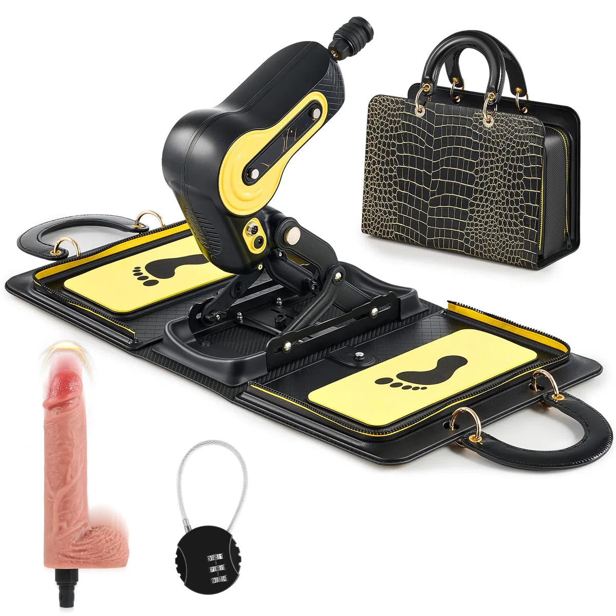 SENSUA Macchina del Sesso Portatile a Forma di Borsa, Sex Machine Automatica con Dildo Vibrante, Giocattolo Sessuale Adulti Portatile Tipo Borsa per Donne e Uomini per Masturbazione Vaginale e Anale