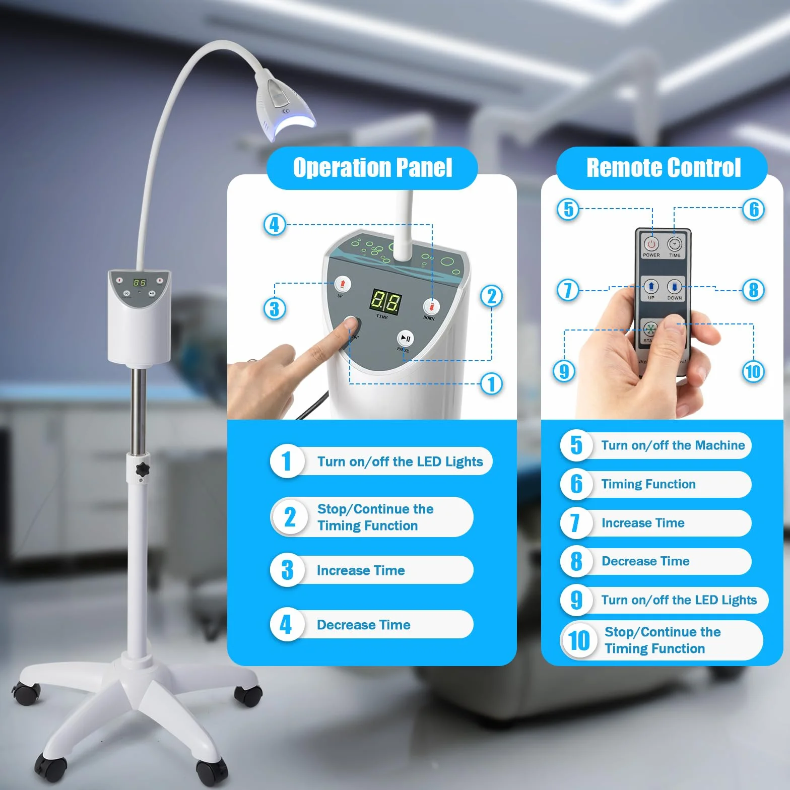 Dental LED Whitening Lampe, Dental Teeth Whitening Accelerator, Acceleratore per denti mobili