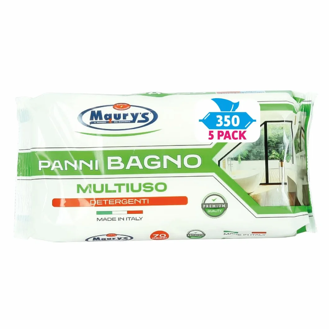 Maury's Salviette Multiuso Igienizzanti Detergenti per Bagno e Cucina 350 Pz (5 Confezioni)