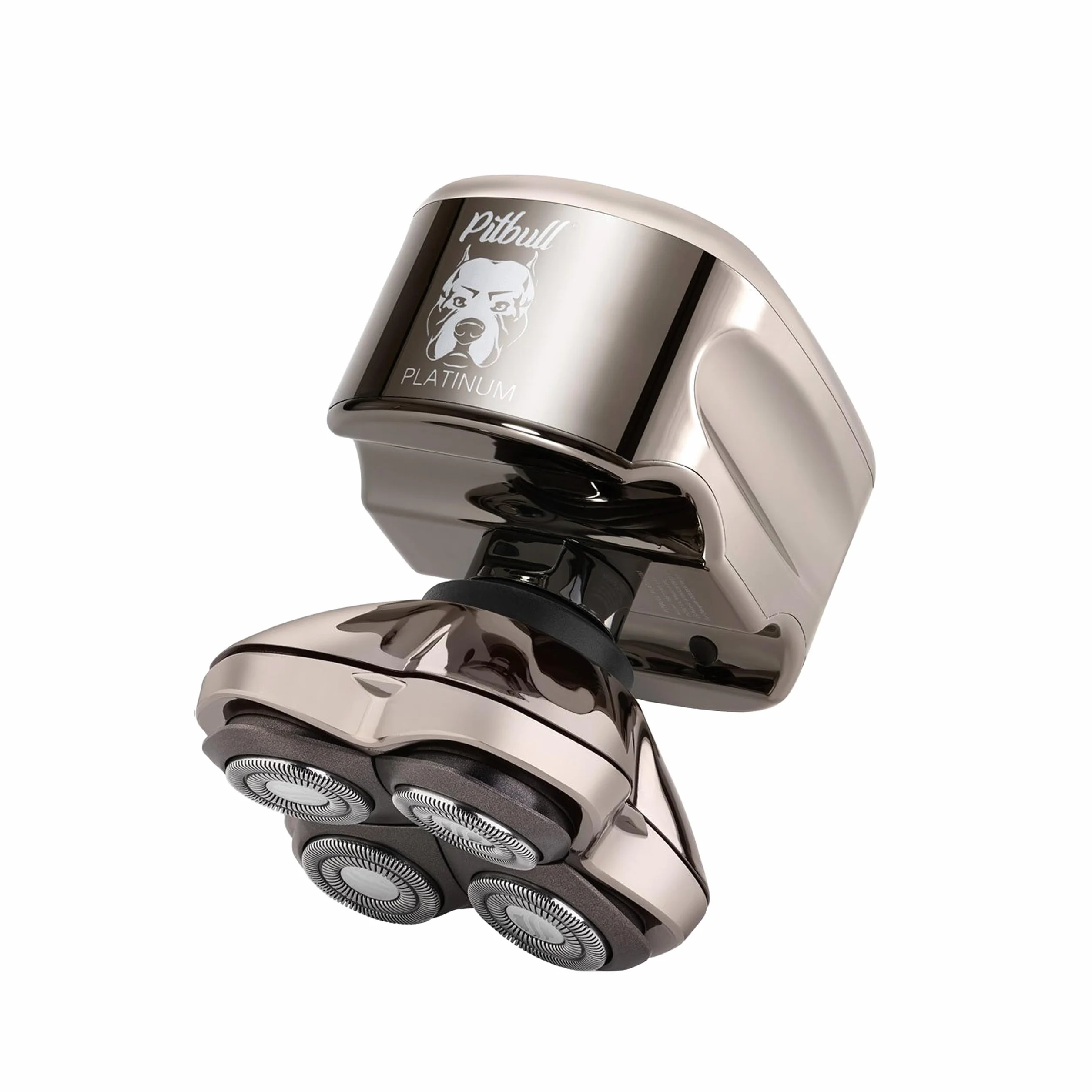 Skull Shaver Pitbull Platinum Pro – rasoio elettrico per testa e viso – senza fili, ricaricabile, uso su pelle bagnata o asciutta, manico ergonomico – con supporto risciacquo e custodia da viaggio