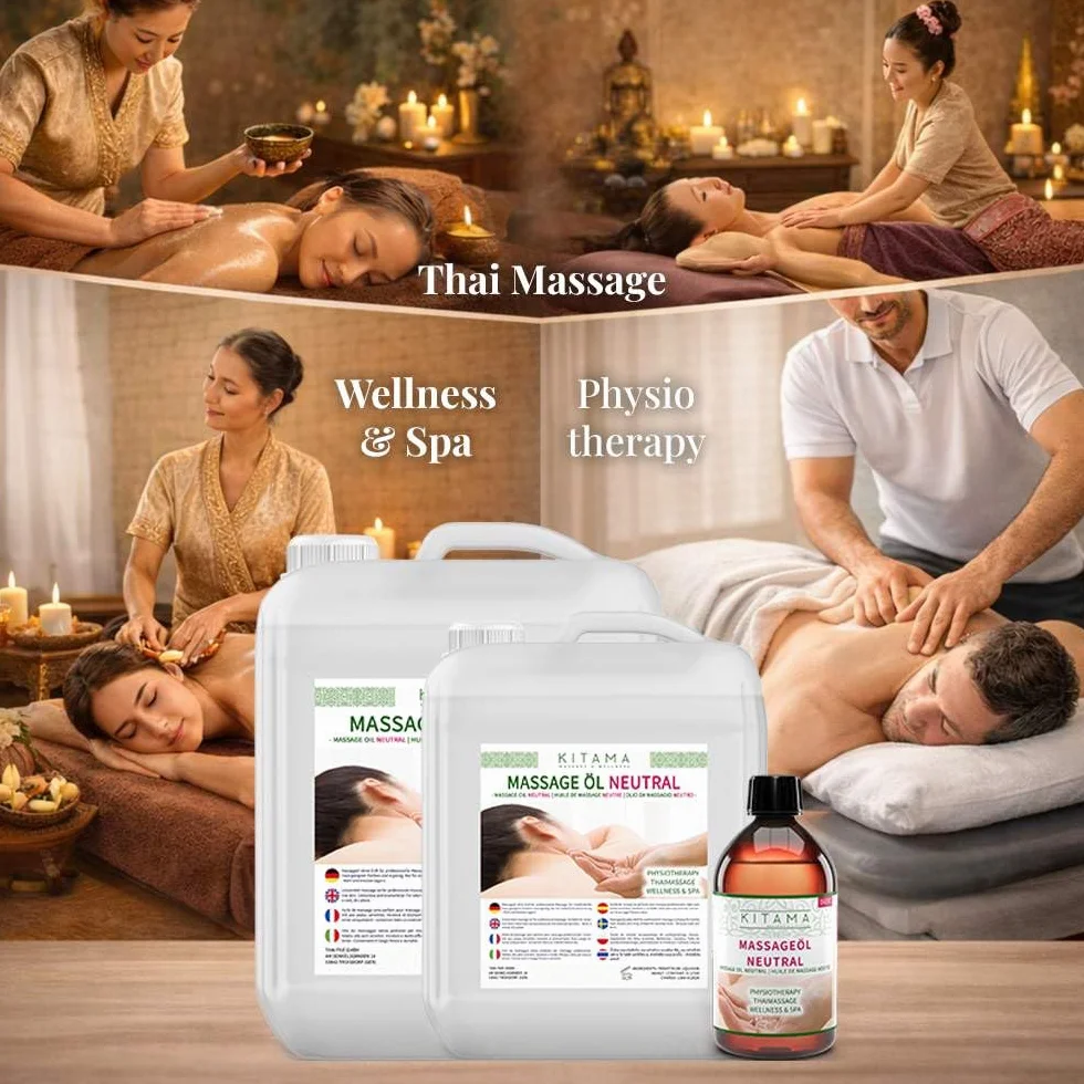 Kitama Olio di Massaggio neutro 10 litri - Olio per massaggio Thai, Fisioterapia Spa, olio di base senza profumo